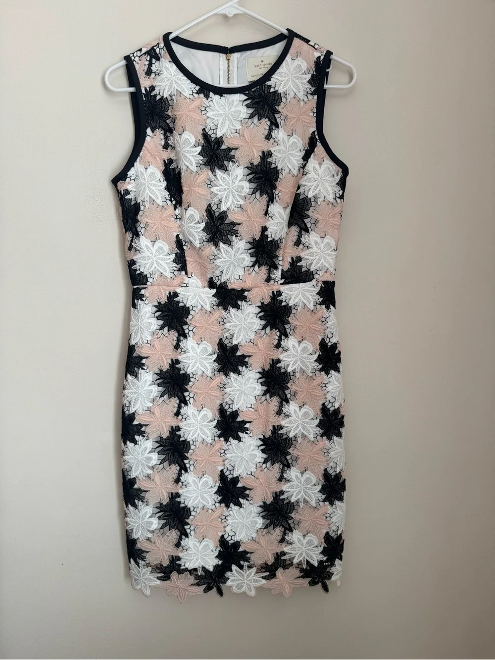 Kate Spade Tiger Lily Lace Dress Women’s Size 6 Black Blush White Floral